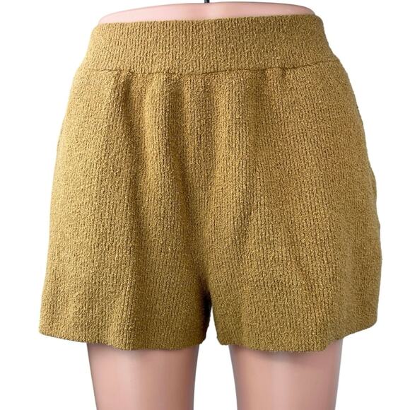 Madewell Holmdem Women's Brown Elastic Waist Pull On Pockets Sweater Shorts S - Picture 1 of 5